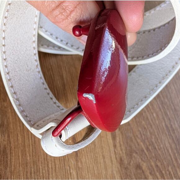 Love Moschino Heart Buckle Genuine Leather Belt Womens White 85 Made in Italy main image 4
